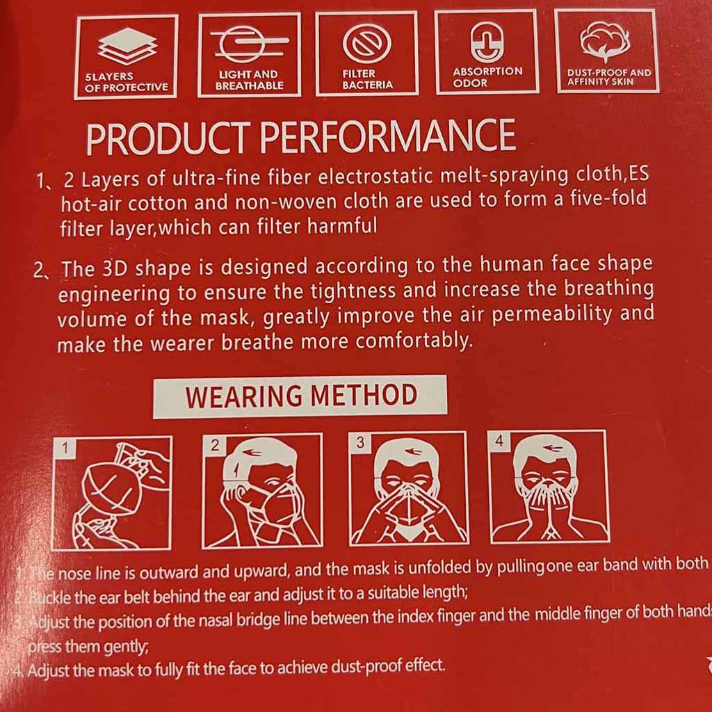 KN95 Face Mask instructions