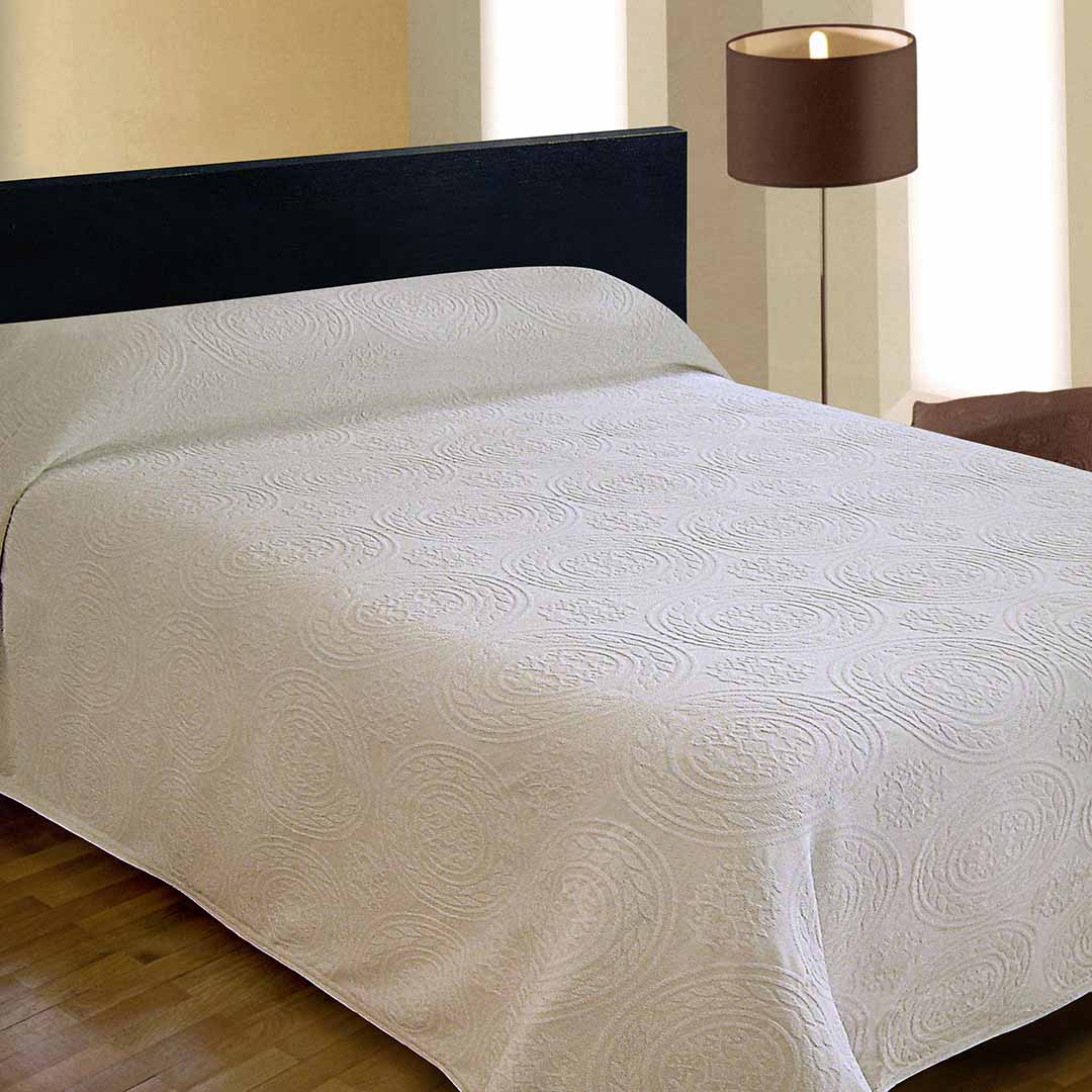 Medallion Jacquard Bedspreads - White